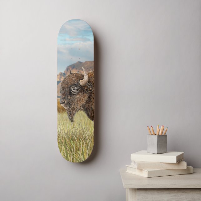 Bison Buffalo Art Mini Skateboard Bräda 18,5 Cm (Väggkonst)