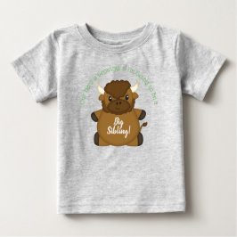 Bison Buffalo Baby Shower-Grönt T Shirt