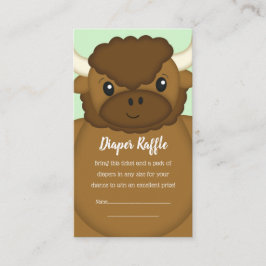 Bison Buffalo Baby Shower-Grönt Tilläggskort