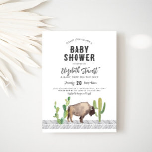 Bison Buffalo Baby Shower-inbjudan Inbjudningar