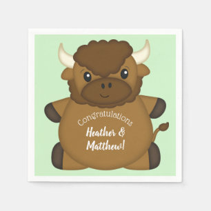 Bison Buffalo Baby Shower Pappersservett