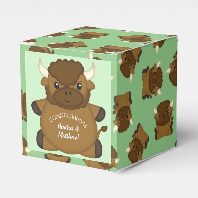 Bison Buffalo Baby Shower Presentaskar (Framsidan Sidan)