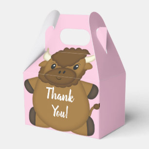 Bison Buffalo Baby Shower Rosa Presentaskar