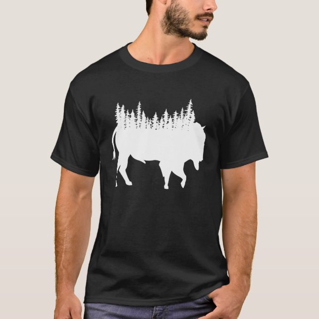 Bison Buffalo Buffalo National Park Natural Americ T Shirt (Framsida)