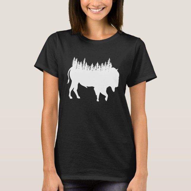 Bison Buffalo Buffalo National Park Natural Americ T Shirt (Framsida)