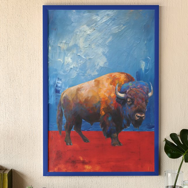 Bison Buffalo Colorful Abstrakt Modern målning Poster (Skapare uppladdad)