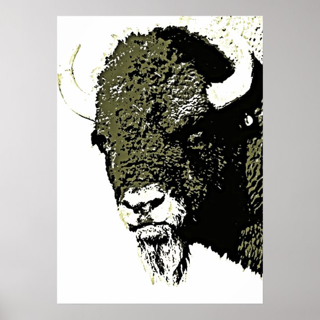 Bison Buffalo Head Artwork Poster (Framsidan)