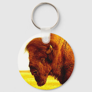 Bison/Buffalo Head Nyckelring