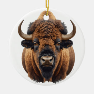 Bison / Buffalo Julgransprydnad Keramik