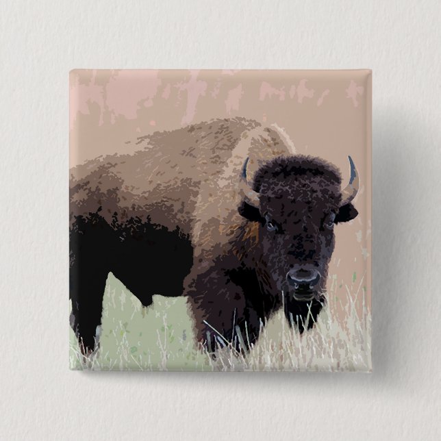 Bison / Buffalo Knapp (Framsida)