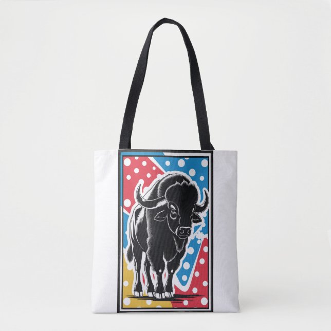 Bison - Buffalo Pop Art Tygkasse (Framsida)