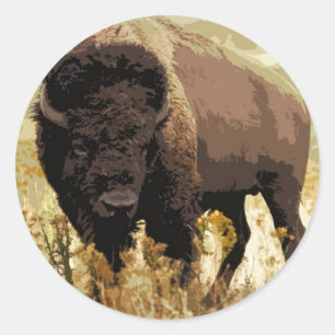 Bison / Buffalo Runt Klistermärke