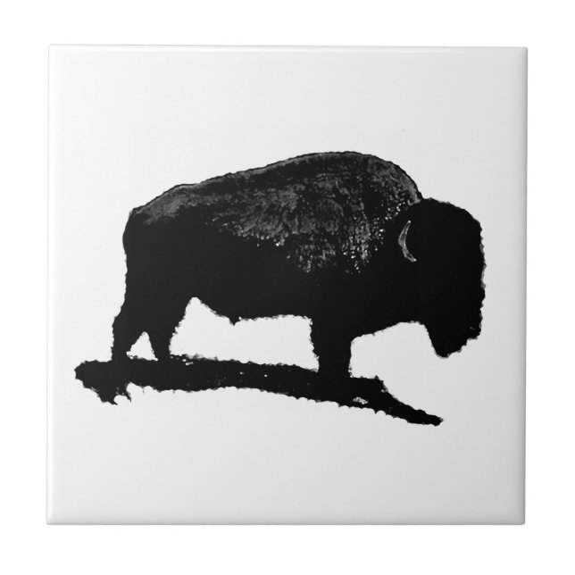 Bison Buffalo Silhouette Tile Kakelplatta (Framsidan)