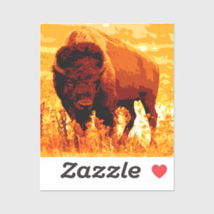 Bison/Buffalo Square-märke Klistermärken