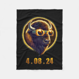 Bison Buffalo Wearing Gles Solar 2024 Eclipse Fleecefilt