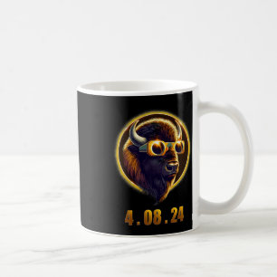 Bison Buffalo Wearing Gles Solar 2024 Eclipse Kaffemugg