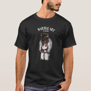 Bison Bull Judo Karate Master in White Judogi T Shirt