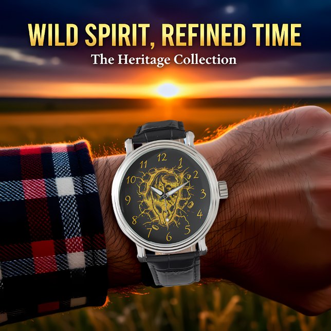 Bison Burning genom en mur Armbandsur (Skapare uppladdad)