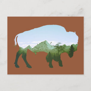 Bison Dubbel Exponering Vykort
