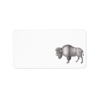 Bison eller Buffalo Antique-utskrift Adressetikett