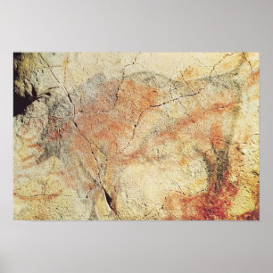 Bison från grottorna på Altamira, c.15000 BC Poster
