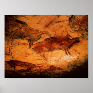 Bison från grottorna på Altimira, c.15000 BC Poster