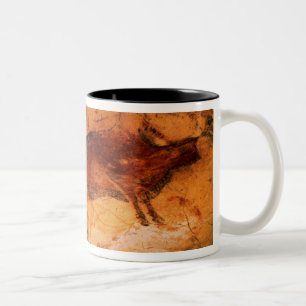 Bison från grottorna på Altimira, c.15000 BC Två-Tonad Mugg