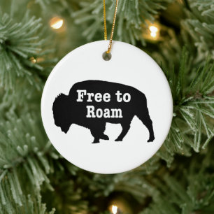 Bison Free to Roam Julgransprydnad Keramik