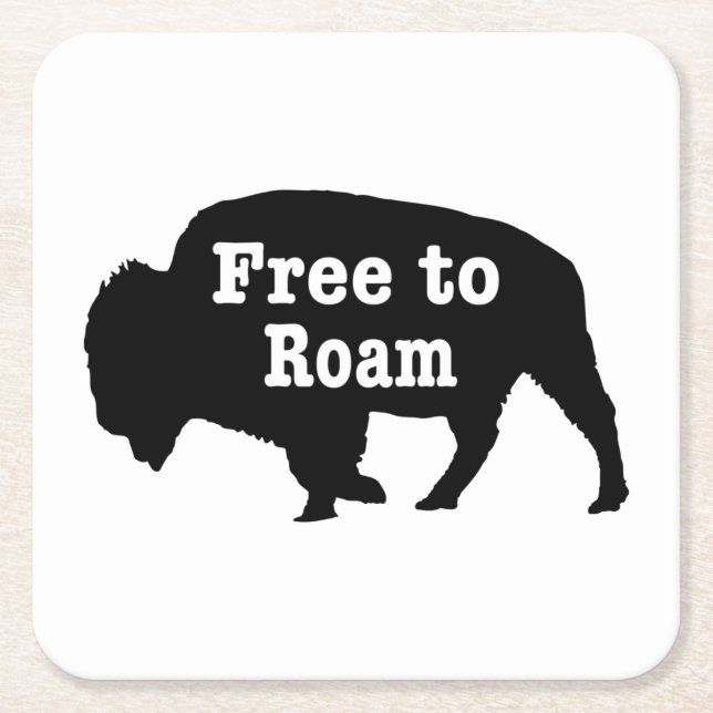 Bison Free to Roam Underlägg Papper Kvadrat (Framsidan)