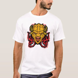 Bison Går Genom Eld T Shirt