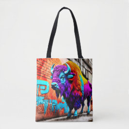 Bison graffiti Tote Tygkasse