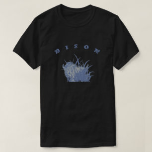 BISON - grafisk amerikanbuffelLite blått Tee Shirt