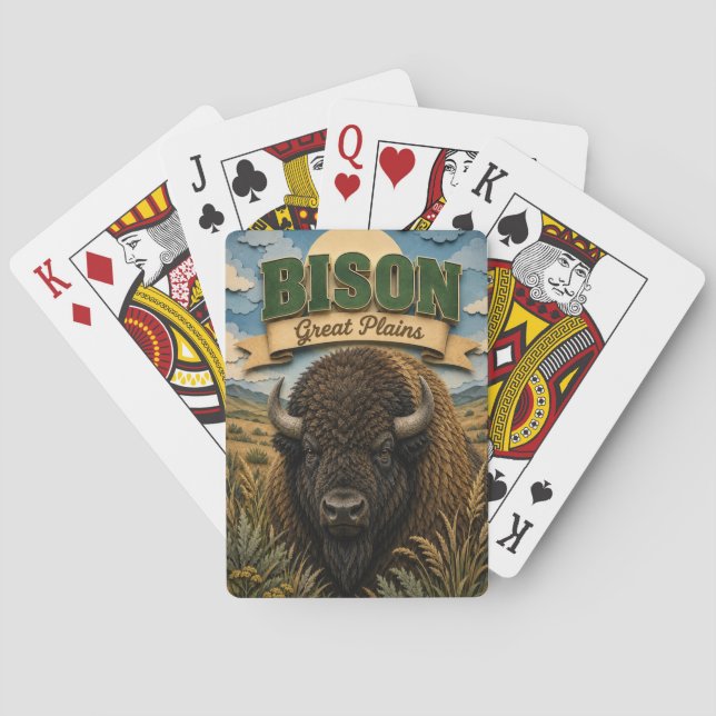 Bison Great Plains POPCUT Casinokort (Baksidan)