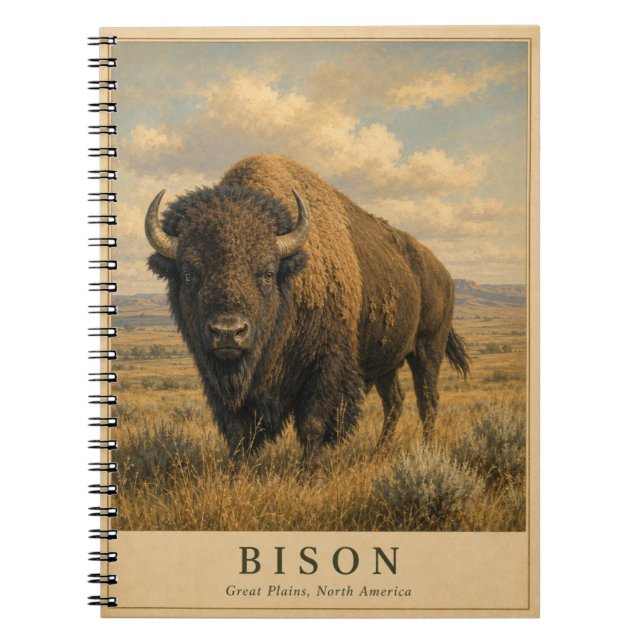 Bison Great Plains VINTAGE Anteckningsbok (Framsidan)