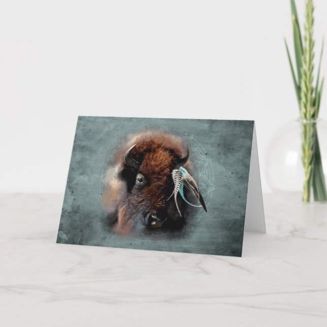 Bison - hälsningskort helgkort (Framsida)