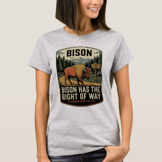 Bison Har Rätt Företräde Vintage Yellowstone T Shirt