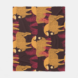 Bison High Grass: Fält Mönster. Fleecefilt