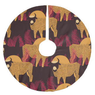 Bison High Grass: Fält Mönster. Julgransmatta Borstad Polyester