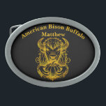 Bison Holding a Pumpkin in Detailed Illustration<br><div class="desc">En bison med en framstående mane illustreras genom att en pumpa hålls i dess framhuvar. Bilderna har fet linjer och krångliga detaljer som belyser djurets ansikte och pumpans konturer.</div>