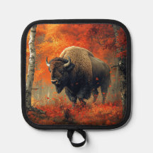 Bison i Skogen-teckningen hösten
