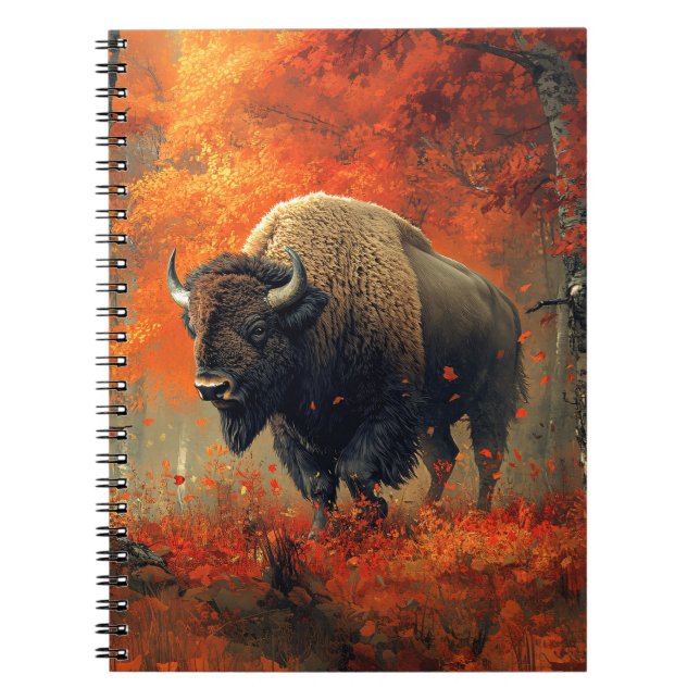 Bison i Skogen-teckningen hösten Anteckningsbok (Framsidan)