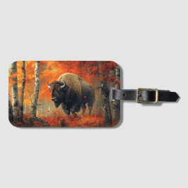 Bison i Skogen-teckningen hösten Bagagebricka