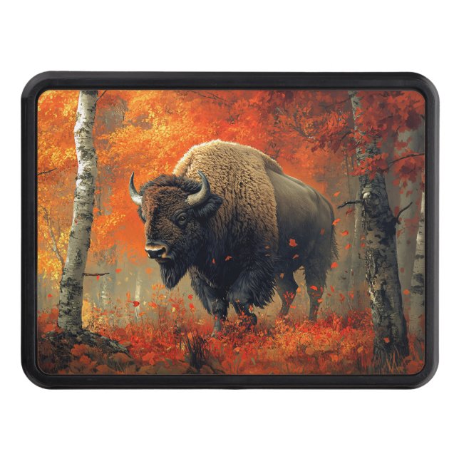 Bison i Skogen-teckningen hösten Dragkroksskydd (Framsidan)