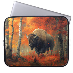 Bison i Skogen-teckningen hösten Laptop Fodral