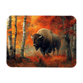 Bison i Skogen-teckningen hösten Magnet