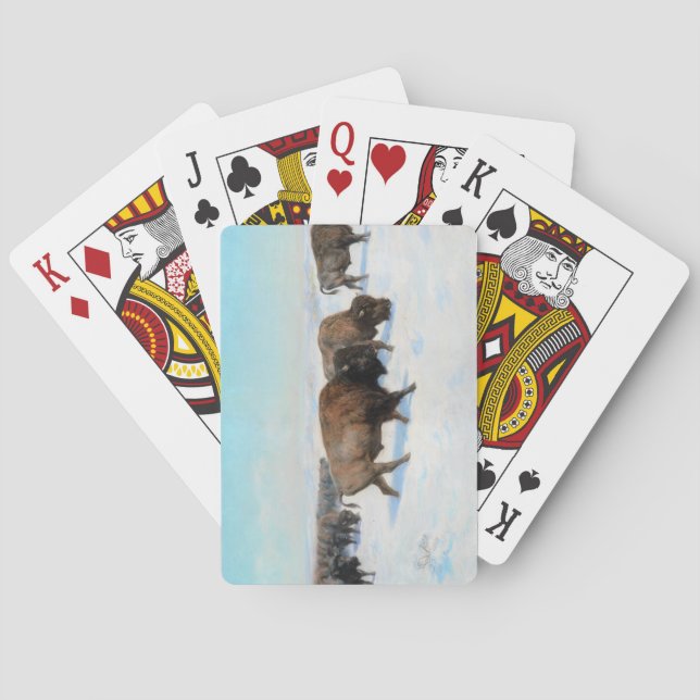 Bison i Snö (av Rosa Bonheur) Casinokort (Baksidan)