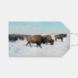 Bison i Snö (av Rosa Bonheur) Presentetikett