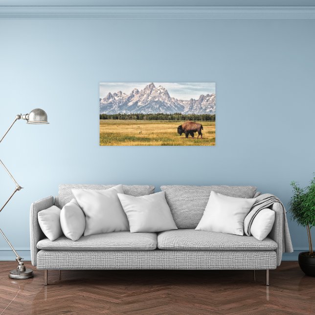 Bison i Tetons Canvastryck (Skapare uppladdad)