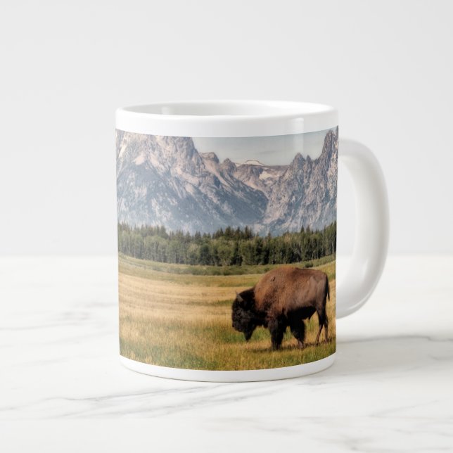 Bison i Tetons Jumbo Mugg (Framsida höger)