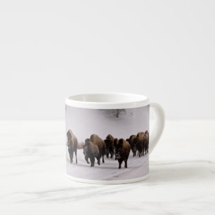 Bison i vinter espressomugg